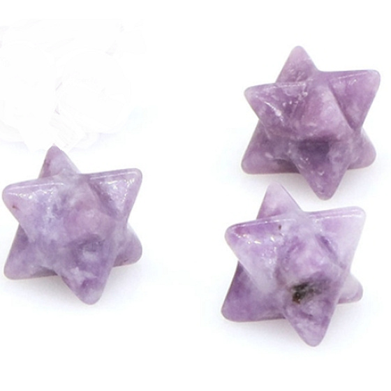 Lepidolith merkaba hmatka aus Naturstein 13 mm, Amulett der Sportler