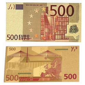 Talisman Gold Kunststoff-Banknote 500 EUR