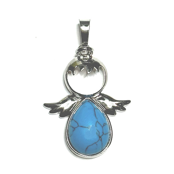 Tyrkenit Engel Schutzengel Anhänger Naturstein 3,5 x 2,5 mm, Stein der jungen Menschen, die ein Lebensziel suchen