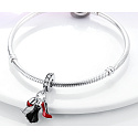 Sterling Silber 925 Chic style - Glas, Kleid, Boot 3in1, Armband Anhänger, Interessen