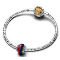 Charme Sterling Silber 925 Game of Thrones Eis und Feuer Drache, doppelte Muranoglasperle auf Armband, Film