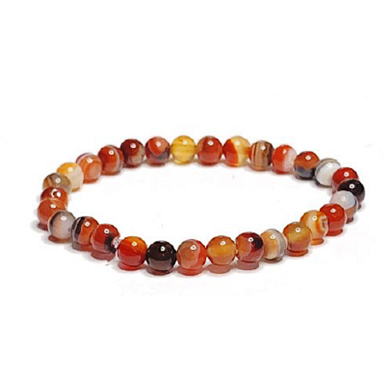Achat gelb Armband elastisch Naturstein, Kugel 6 mm / 16 - 17 cm