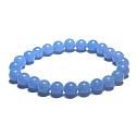 Jade Luminois Light Phosphoreszierend, blaues Leuchten im Dunkeln, Armband elastisch Naturstein, Perle 8 mm / 16 - 17 cm