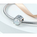 Charm Sterling Silber 925 Minimalist Wein, Opal synthetisch, Perle für Armband, Symbol