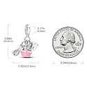 Charm Sterling Silber 925 Für Backfans, 3in1 Lebensmittel Armband Anhänger