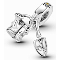 Sterling Silber 925 Teekanne und Schaufel 2in1, Anhänger auf Armband Interessen