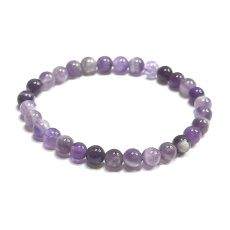Amethyst Armband elastisch Naturstein, Kugel 6 mm / 16 - 17 cm, Stein der Könige und Bischöfe