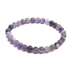 Amethyst Armband elastisch Naturstein, Kugel 6 mm / 16 - 17 cm, Stein der Könige und Bischöfe