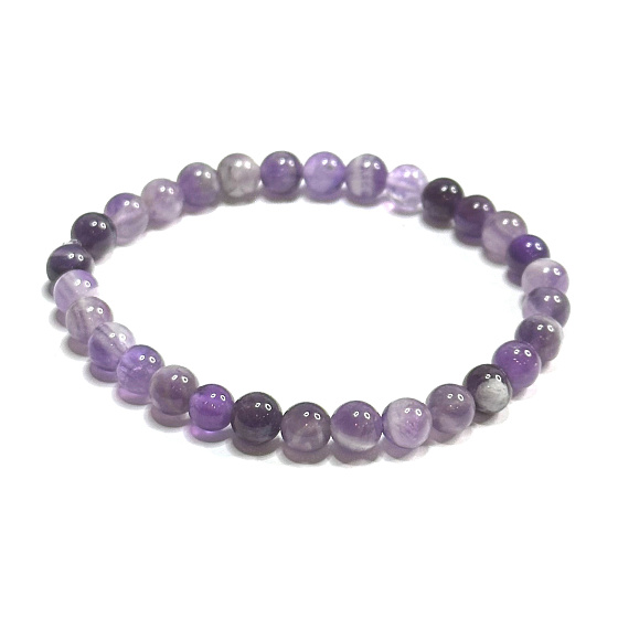 Amethyst Armband elastisch Naturstein, Kugel 6 mm / 16 - 17 cm, Stein der Könige und Bischöfe