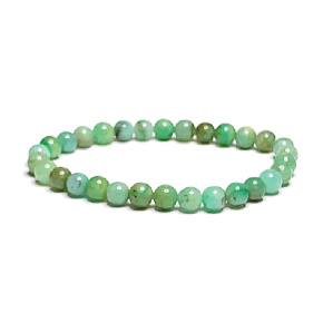 Jadeite Burmese Armband elastisch Naturstein, Kugel 6 mm / 16 - 17 cm