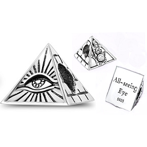 Sterling Silber 925 Ägypten All Seeing Eye Pyramide, Reise Armband Perle
