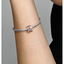 Charme Sterling Silber 925 Herz und Hufeisen, 4 Ringe - drehbare Perle am Armband Liebe