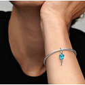Charm Sterling Silber 925 Blau Murano Glas Ballon, Armband Anhänger Symbol