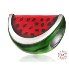 Charme Sterling Silber 925 Wassermelone, Perle für Armband, Lebensmittel