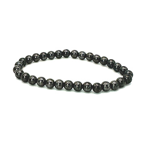 Magnetovec Schlankheits-Magnetarmband elastisch Naturstein, Kugel 6 mm / 16 - 17 cm