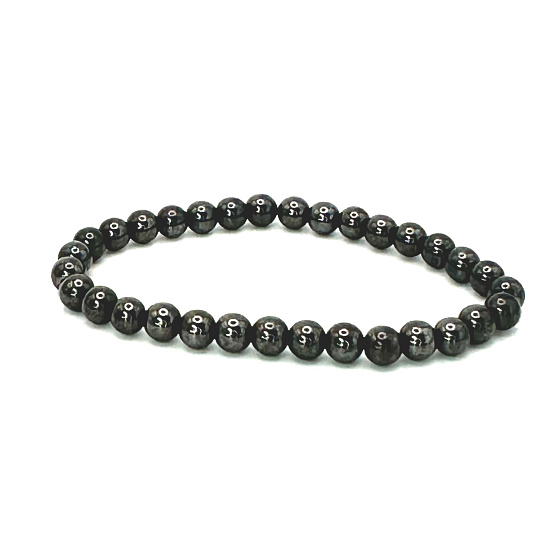Magnetovec Schlankheits-Magnetarmband elastisch Naturstein, Kugel 6 mm / 16 - 17 cm