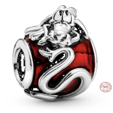 Charme Sterling Silber 925 Disney, Mushu, Mulan, Perle auf Armband Film