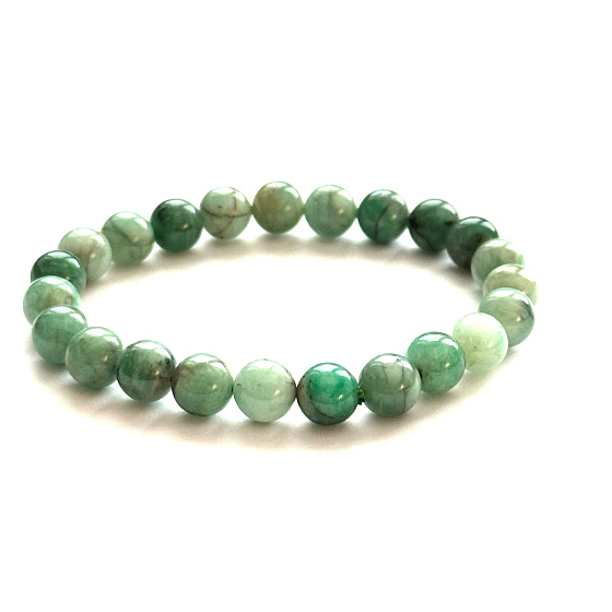 Smaragd Stein Armband 8-9mm/16 - 17cm, Emerald A+++, wahrheit-liebe-glück-prosperität-kreativität