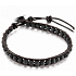 Lava schwarz, Lederarmband Naturstein, handgefertigt, Schließe, Kugel 4 mm / 17 - 23 cm, geboren von den vier Elementen