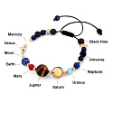 Chakra-Armband - Planeten des Sonnensystems, Naturstein, handgestrickt, größenverstellbar