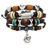 Mehrlagiges Lederarmband, Halbmond + Herzsymbol, größenverstellbar