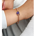 Sterling Silber 925 Dunkel lila Stiefmütterchen, Natur Armband Perle