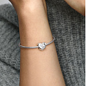 Charme Sterling Silber 925 Herz, Mutter, Klee, Perle auf Armband Familie