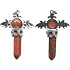 Goldstone goldfarbenes Kreuz aus Legierung und Naturstein 5,3 x 3,7 x 12 mm, Stein der Ambitionen