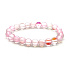 Opalit rosa matt Armband elastisch, Kunststeinkugel 8 mm / 16-17 cm, Wunsch- und Hoffnungsstein