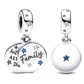 Charm Sterlingsilber 925 Familienliebe, 2-in-1 Anhänger für Armband Familie