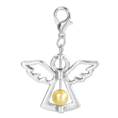 Schutzengel-Anhänger mit gelber Perle 29 x 37 mm Schutzengel-Anhänger mit gelber Perle 29 x 37 mm