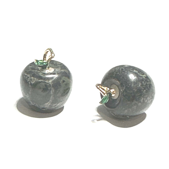 Serpentin Apfel der Erkenntnis Anhänger, Naturstein 2,7 x 15 mm, Heilstein