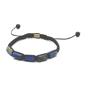 Lapislazuli Naturstein-Armband, handgestrickt, größenverstellbar, Harmonie-Stein