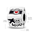 Sterling Silber 925 Travel the World Würfel Charme, Reise Armband Bead