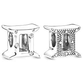 Charm Sterling Silber 925 Sternzeichen Sparkling Gemini, Perle für Armband