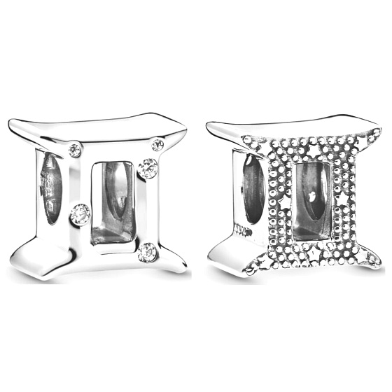 Charm Sterling Silber 925 Sternzeichen Sparkling Gemini, Perle für Armband
