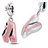 Charme Sterling Silber 925 Chic Stil - rosa Ballerinas - Ballett, Anhänger für Armband Interessen