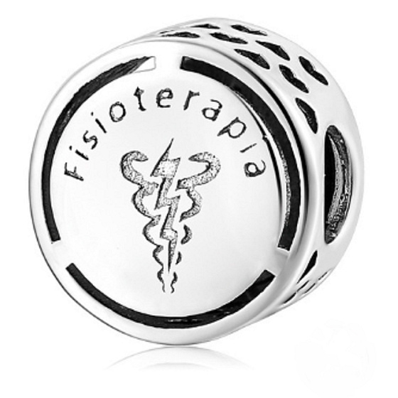 Charme Sterling Silber 925 Physiotherapie, Perle auf Armband Beschäftigung
