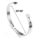 Edelstahlarmband silber mit Gravur Immer erzählen..., offene Manschette, 4 mm