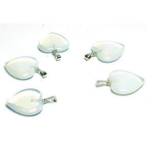 Opalit Herz-Anhänger Kunststein 2 cm, 1 Stück, Stein der Wünsche und Hoffnungen