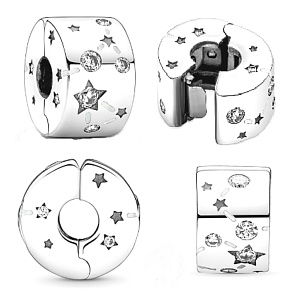Charms Sterling Silber 925 Sterne und Galaxien, Stopper, Clip Perle für Armband Universum Charms Sterling Silber 925 Sterne und Galaxien, Stopper, Clip Perle für Armband Universum