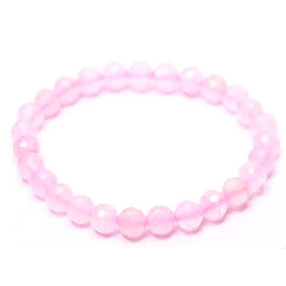 Rosenblütenblatt Armband elastisch Naturstein, Kugel 6 mm / 16 cm, für Kinder, Stein der Liebe