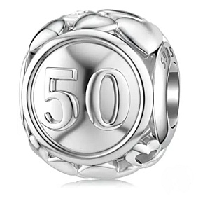 Charme Sterling Silber 925 50. Jahrestag Perle auf Jahrestag Armband