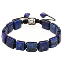 Lapis Lazuli náramek pletený přírodní kámen, rozměr 10 x 10 x 5 mm / 18,5 cm, posuvné zapínání, kámen harmonie Lapis Lazuli náramek pletený přírodní kámen, rozměr 10 x 10 x 5 mm / 18,5 cm, posuvné zapínání, kámen harmonie