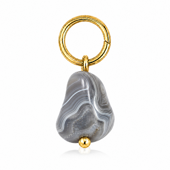 Feuerachat – Mini-Anhänger aus Naturstein ca. 0,8–1,2 cm in goldfarbener Ausführung | Talisman für Energie und Mut