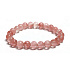 Rosenquarz / Erdbeerquarz Armband elastisch Naturstein, Kugel 8 mm / 16 - 17 cm, der vollkommenste Heiler