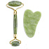 Serpentine Gua Sha 4,3 x 7,1 cm + Massagerolle 14 x 5,5 cm reduziert Falten, Schwellungen, verbessert die Hautelastizität, Set ohne Verpackung