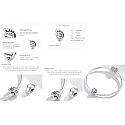 Sterling Silber 925 Ich liebe dich liebe Mama, Fußabdruck, Perle für Armband Familie