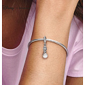 Sterling Silber 925 Kleine Meerjungfrau - Perle, Reise-Armband-Anhänger