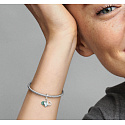 Charme Sterling Silber 925 Schwester vierblättriges Kleeblatt für Glück, Herz und Hufeisen 3in1, Anhänger am Armband Familie